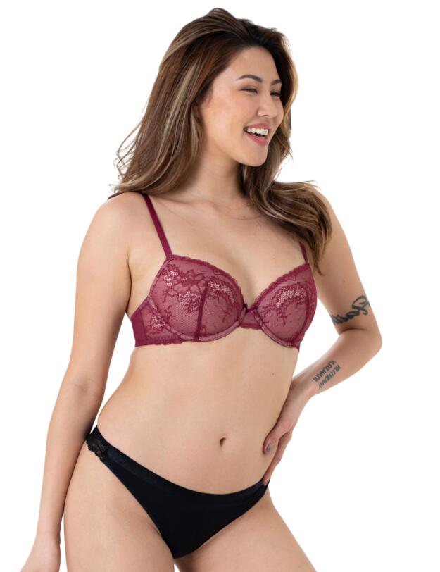 Dorina Chloe-2PP Demi Cup Bra Red/Black 