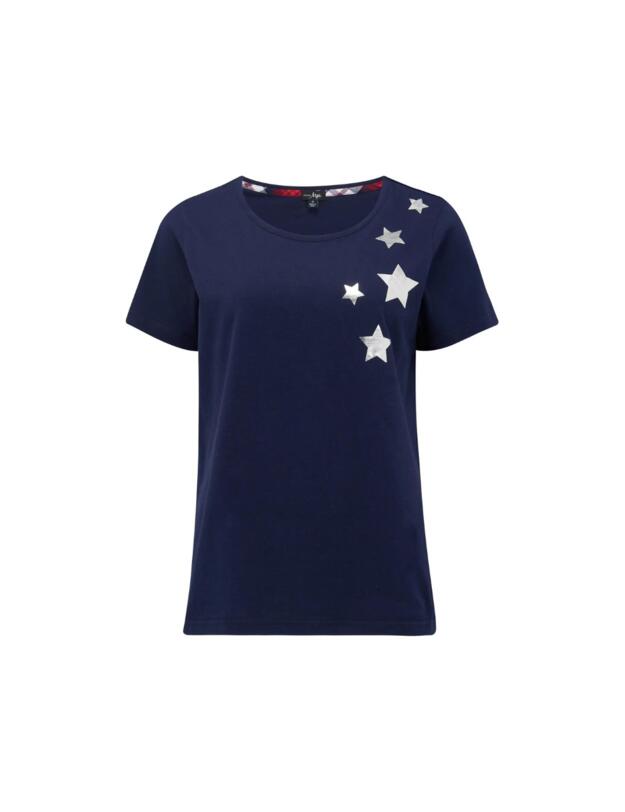  Pour Moi Cosy Check Trouser and Jersey Tshirt Pyjama Set Navy/Red