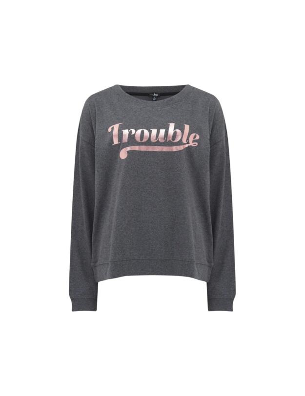 Pour Moi Trouble Jersey Jogger Pyjama Set Grey/Black