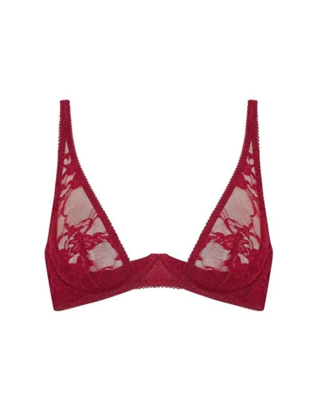 Coco de Mer Muse Sienna High Apex Plunge Bra Red
