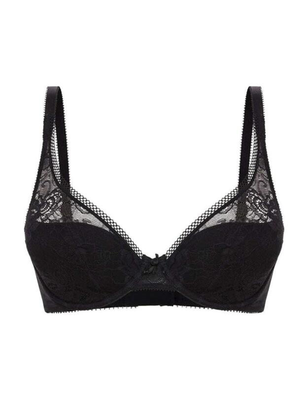 Conturelle By Felina Secret Garden Plunge Bra Black