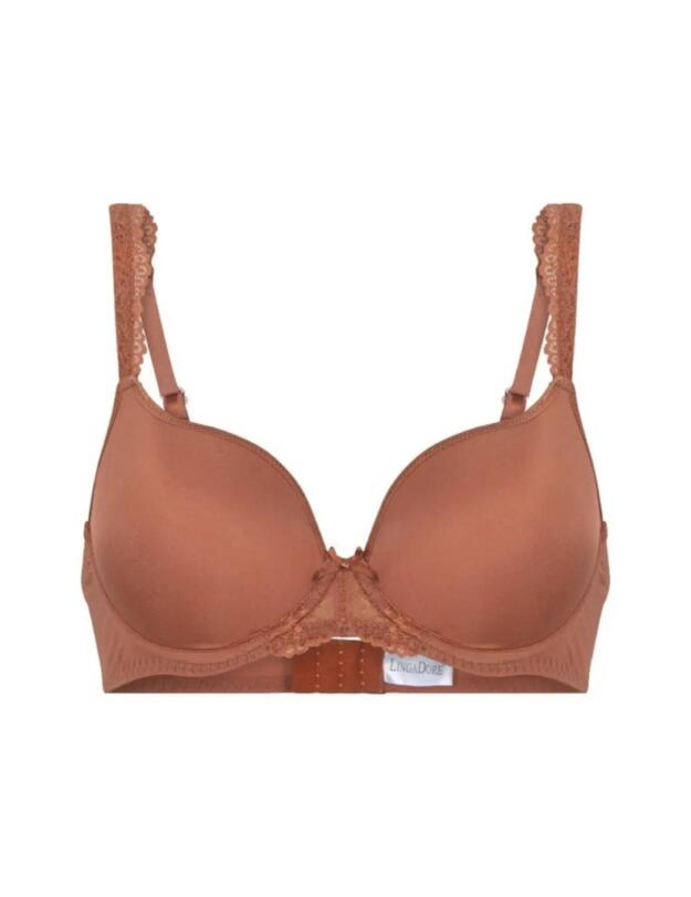 Lingadore Basic Collection Uni Fit Lace T-Shirt Bra Leather Brown