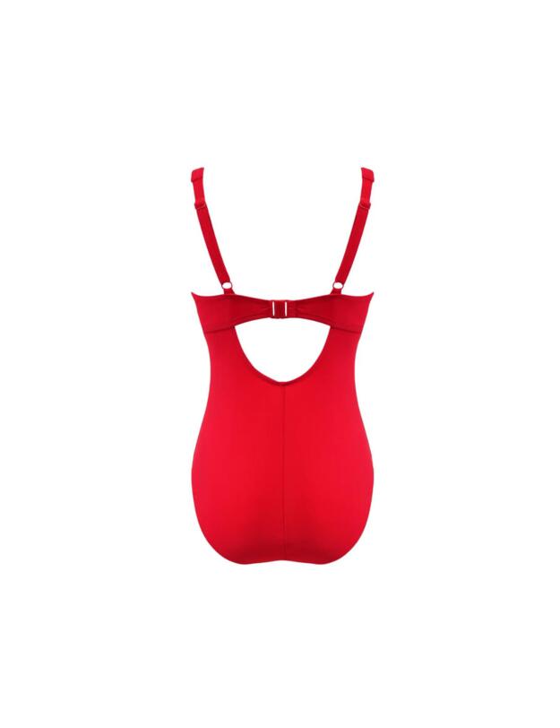 Pour Moi Bow Front Control Swimsuit Red