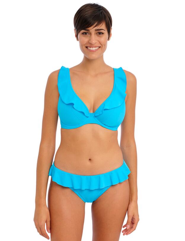 Freya Jewel Cove Underwired High Apex Bikini Top Plain Turquoise