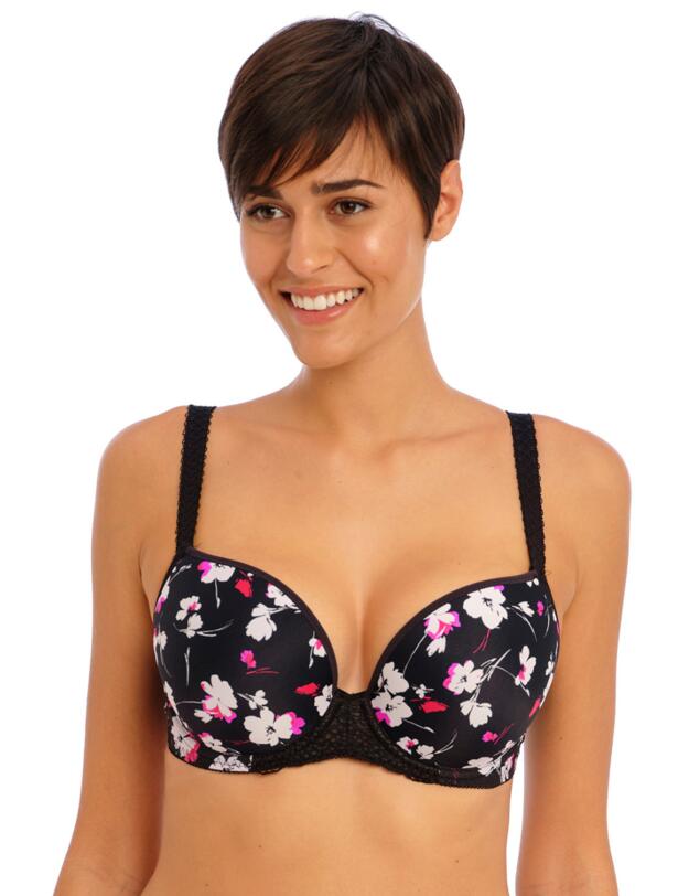 Freya Daydreaming Plunge T-Shirt Bra Flora Black