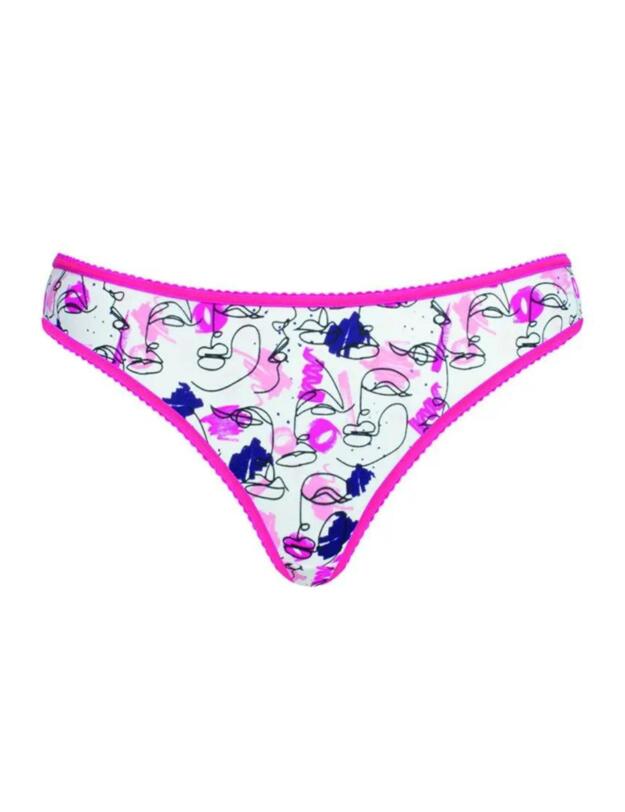 Curvy Kate Doodle Brazilian Brief White Print