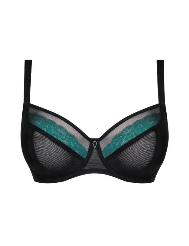 Curvy Kate Eye Spy Balcony Bra Black/Turquoise