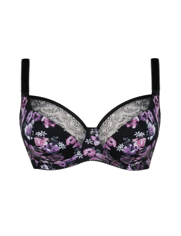 Curvy Kate Moody Bloom Balcony Bra Black Print