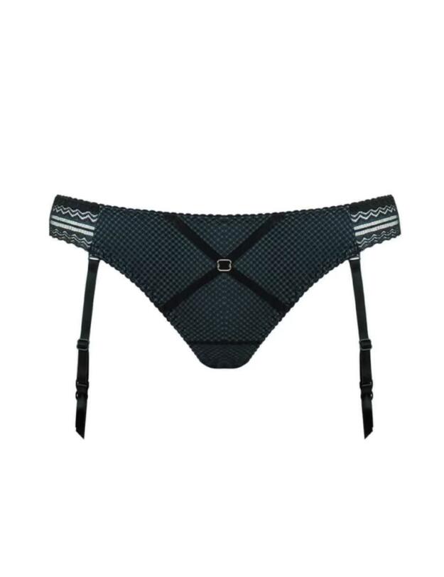 Curvy Kate Starstruck Suspender Brazilian Black/Silver