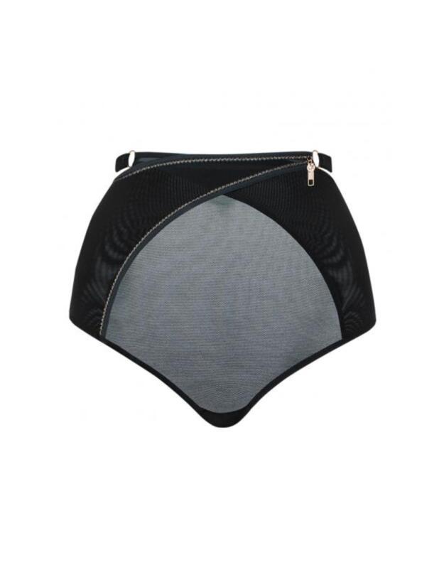 Scantilly Unzipped High Waist Brief Black