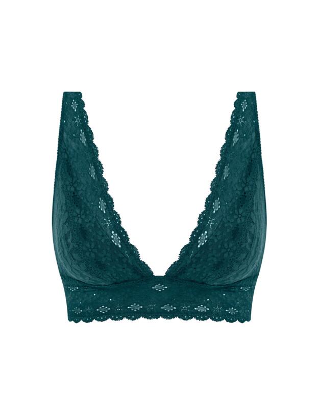 Wacoal Halo Lace Wire Free Soft Cup Bra Dark Sea