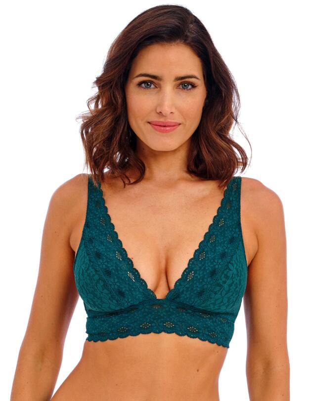 Wacoal Halo Lace Wire Free Soft Cup Bra Dark Sea