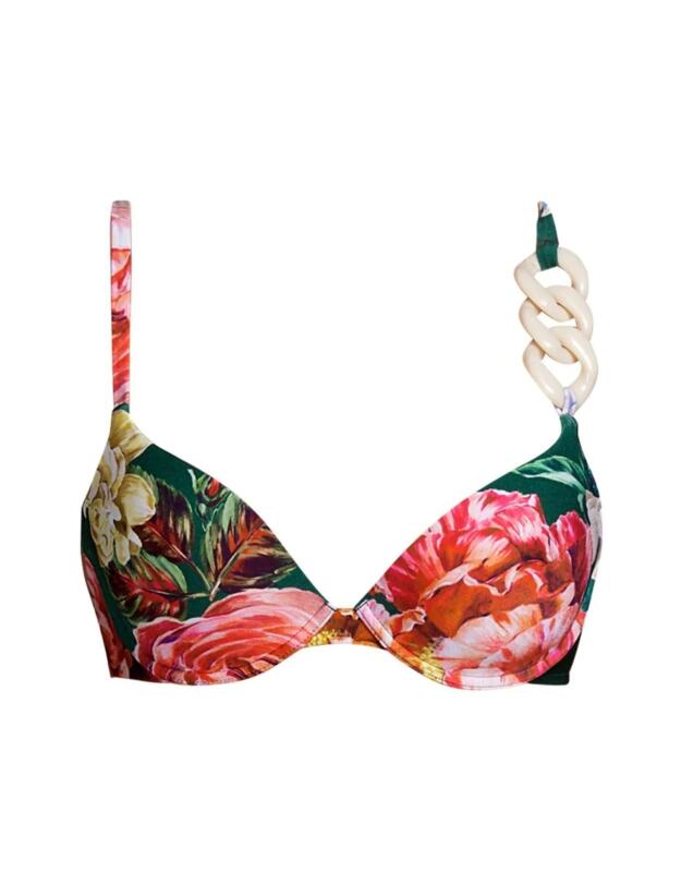 Andres Sarda Woolf Padded Full Cup Bikini Top Garden