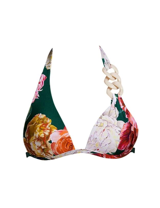 Andres Sarda Woolf Halter Padded Bikini Top Garden