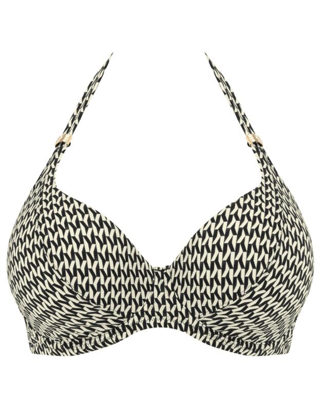 Fantasie Koh Lipe Underwired Halter Bikini Top Black and Cream