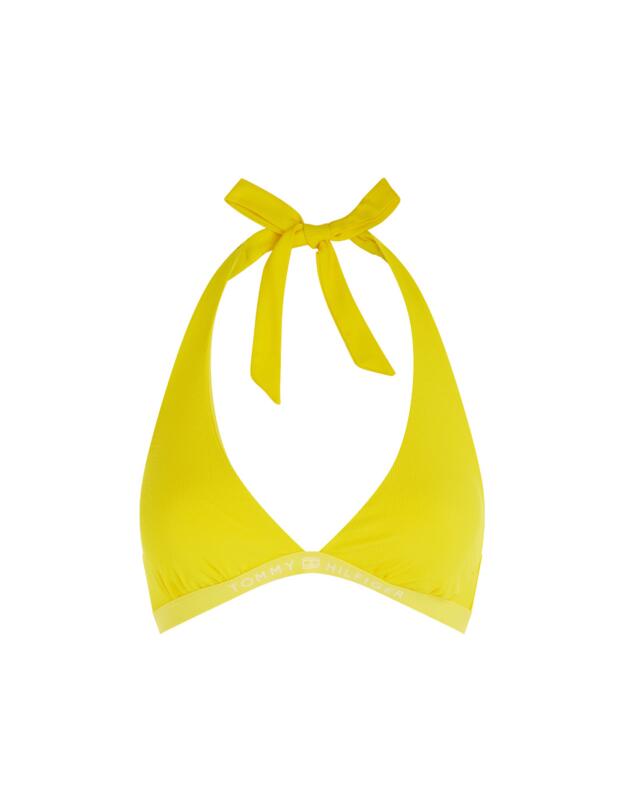Tommy Hilfiger Halter Triangle Bikini Top Vivid Yellow