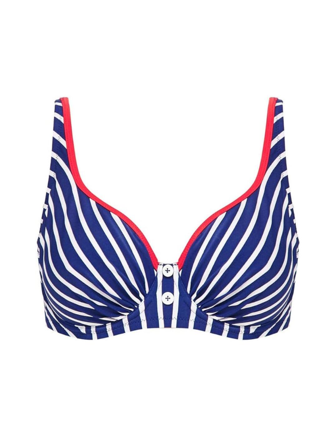 Pour Moi Starboard Underwired Bikini Top Navy/Red
