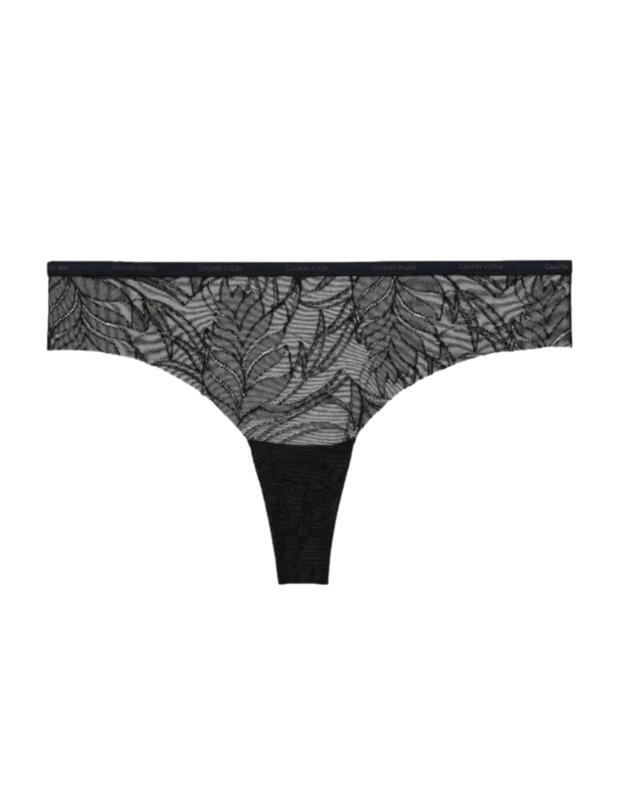 Calvin Klein Sheer Marquisette Thong Black