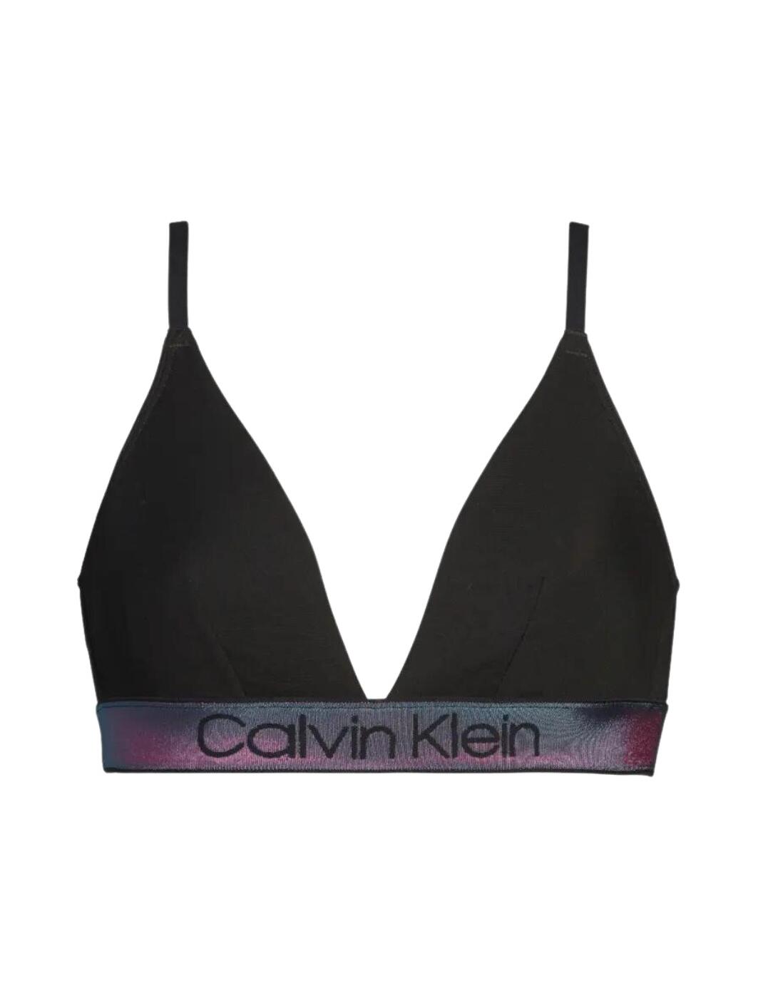 Calvin Klein Tonal Logo Triangle Bra Black
