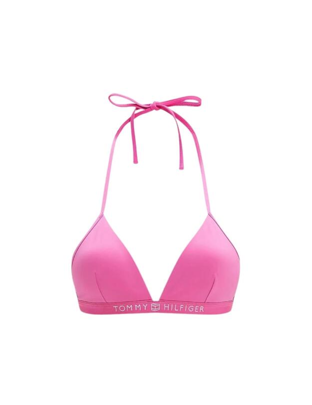 Tommy Hilfiger Logo Waistband Triangle Bikini Top Stunning Orchid 