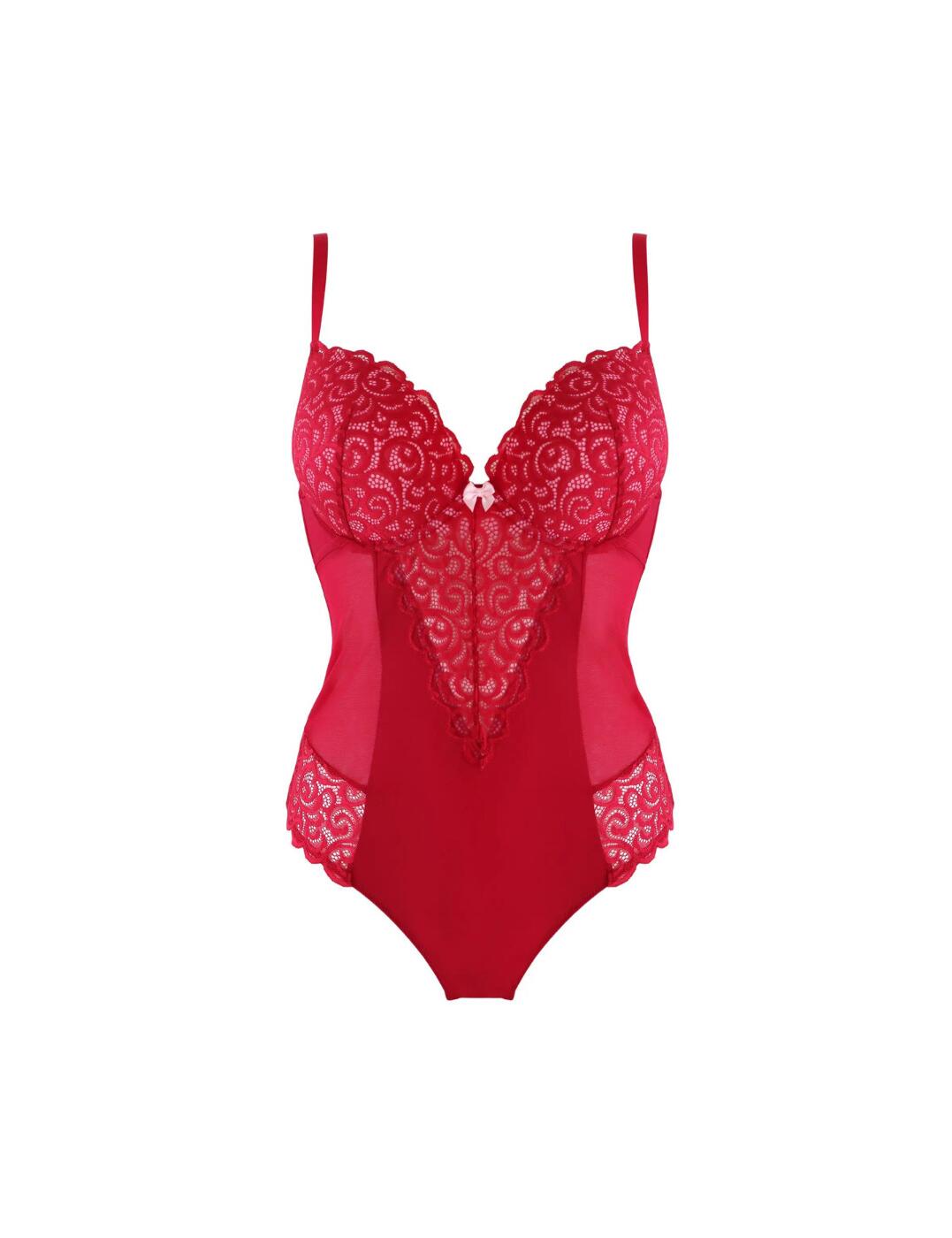 Pour Moi Romance Padded Push-Up Body Red/Pink