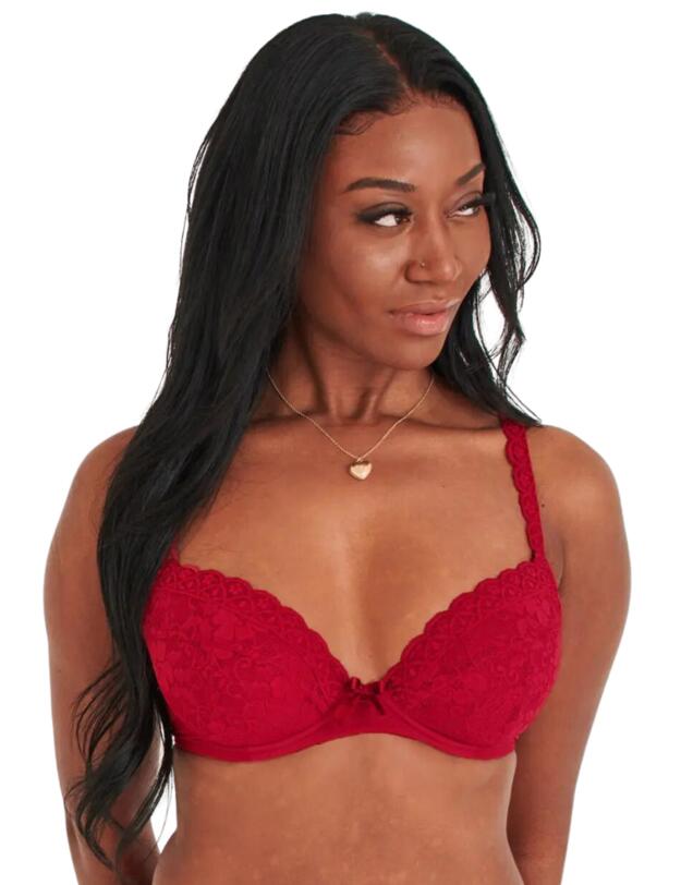 Pour Moi Rebel Padded Plunge Bra Red