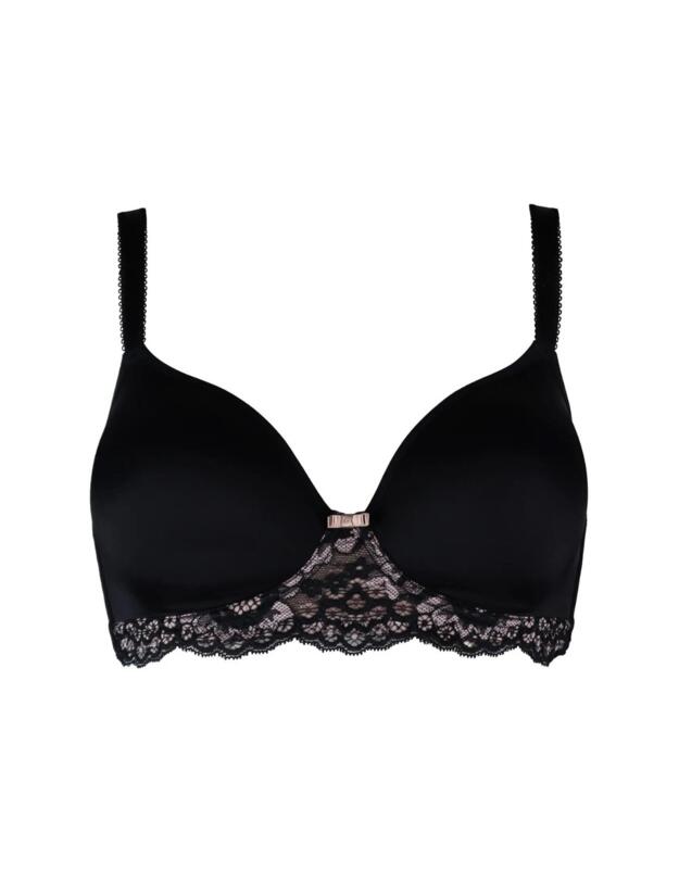 Pour Moi Opulence T-Shirt Non-Wired Bra Black/Pink