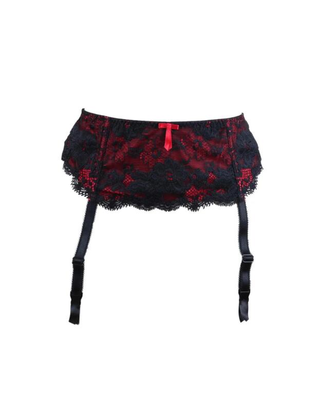 Pour Moi Amour Suspender Black/Scarlet