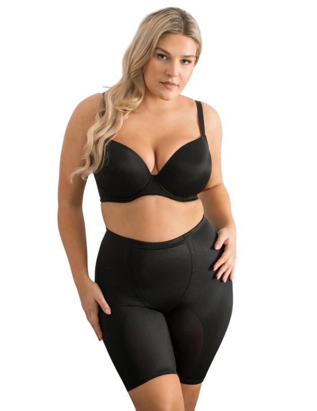 Pour Moi Hourglass Firm Control High-Waist Shorts Black