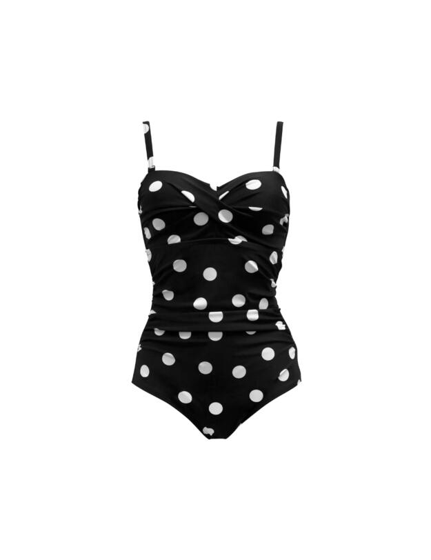 Pour Moi Santa Monica Strapless Control Swimsuit Black/White