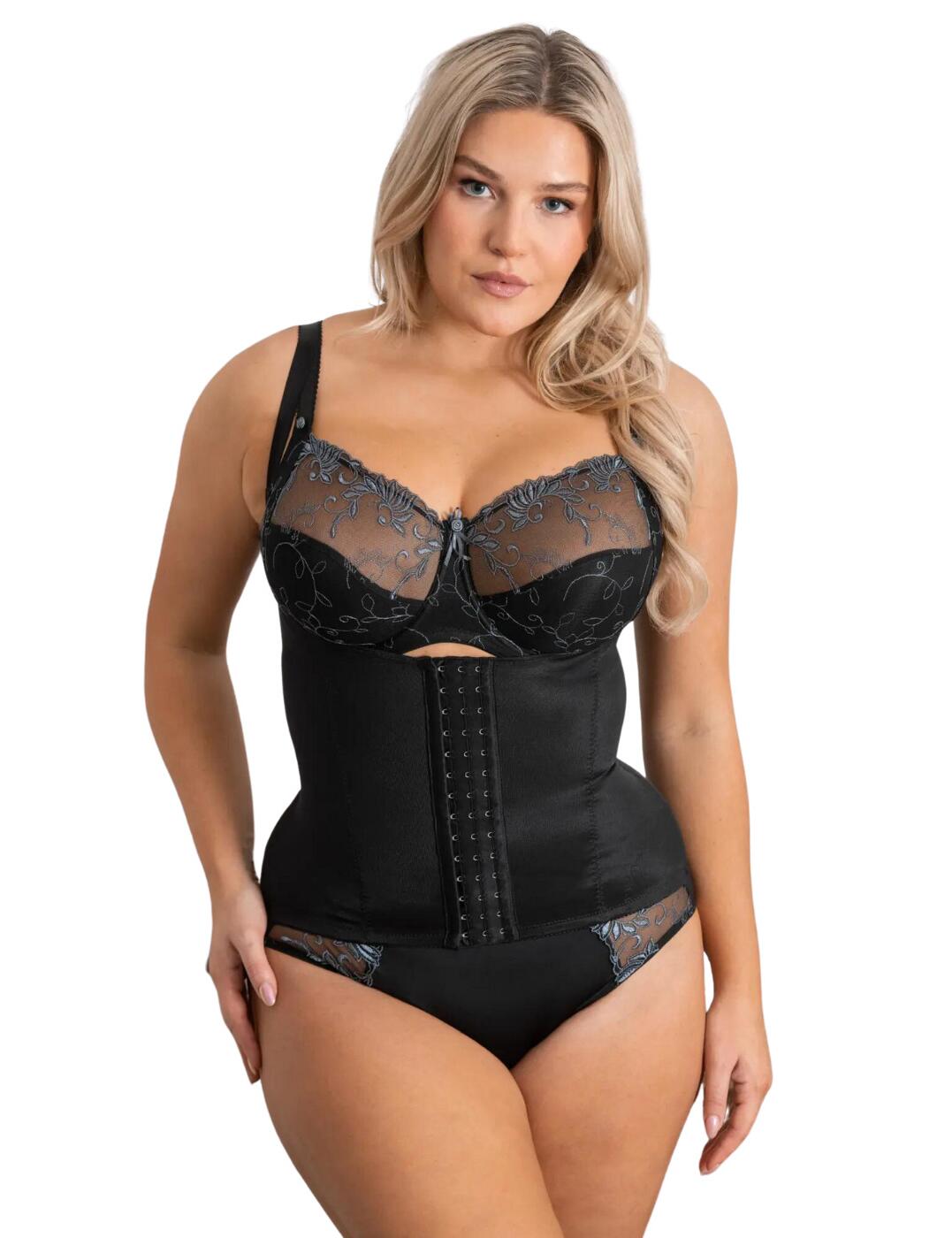 Pour Moi Hourglass Firm Control Back Smoothing Waist Cincher Black