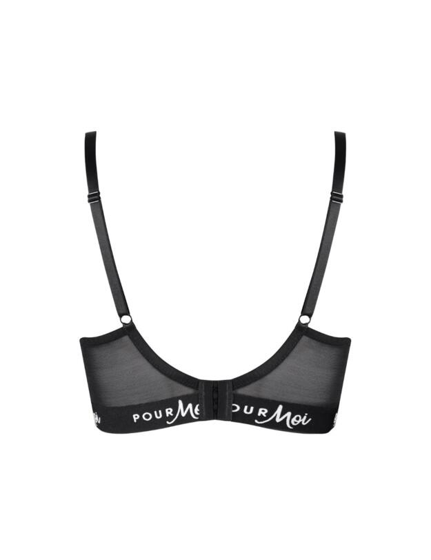 Pour Moi Logo Padded Underwired Bra Black
