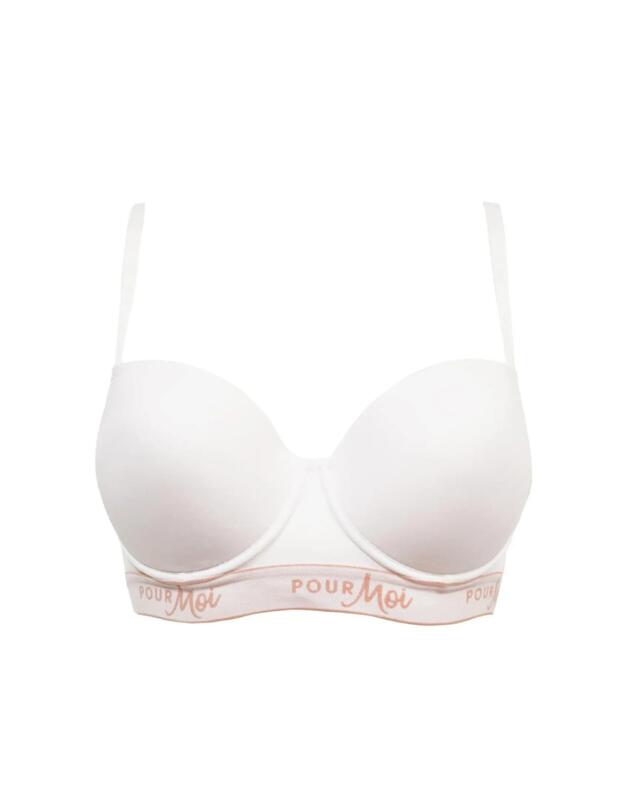 Pour Moi Logo Padded T-Shirt Bra White