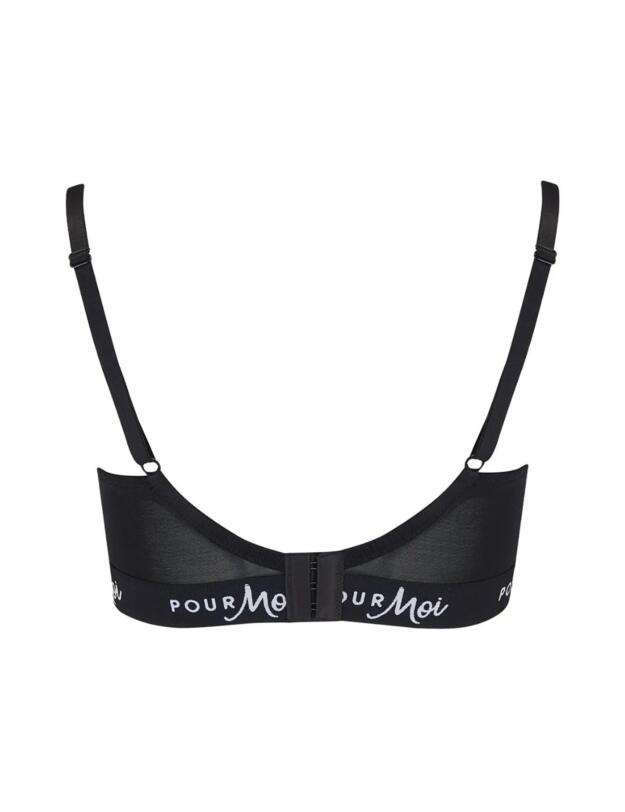 Pour Moi Logo Underwired Bra Black