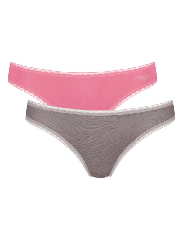 Sloggi Go 2 Pack Brazilian Briefs Grey Combination