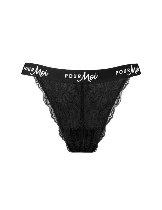 Pour Moi Logo Thong Black