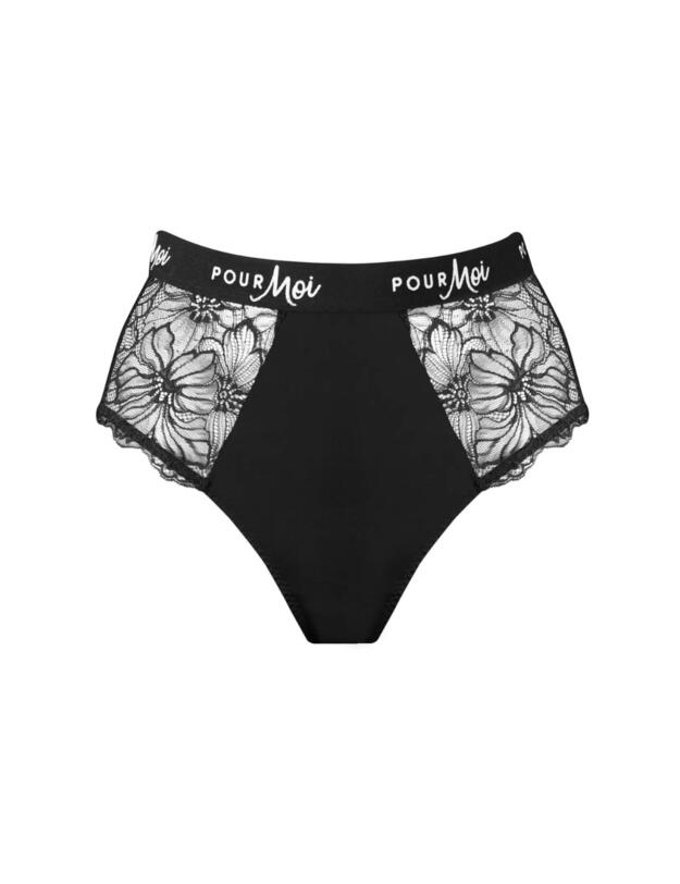 Pour Moi Logo High-Leg Brief Black