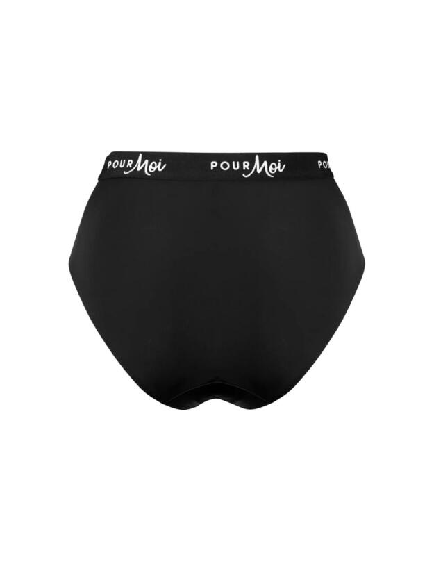Pour Moi Logo High-Leg Brief Black