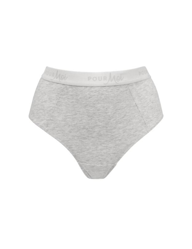 Pour Moi Love To Lounge Logo Cotton Deep Brief Grey Marl