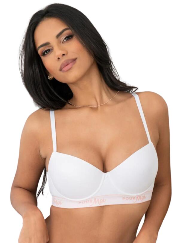 Pour Moi Logo Padded T-Shirt Bra White