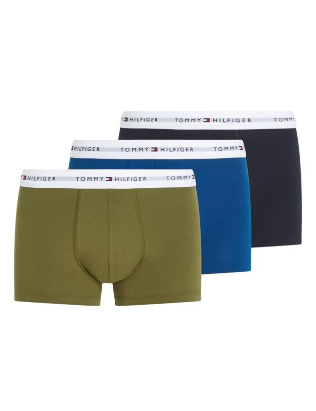 Tommy Hilfiger Mens 3 Pack Trunks Desert Sky/Deep Indigo/Putting Green