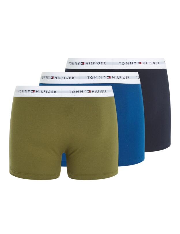 Tommy Hilfiger Mens 3 Pack Trunks Desert Sky/Deep Indigo/Putting Green