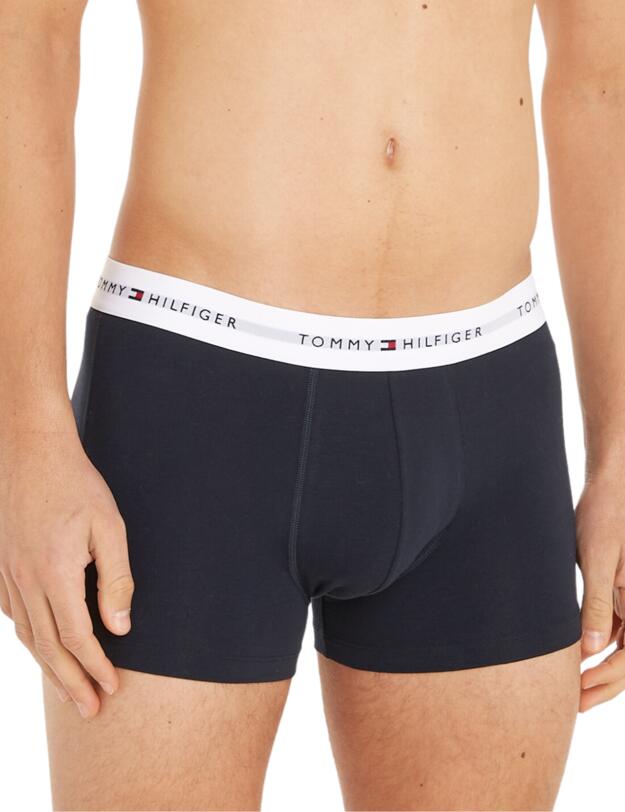 Tommy Hilfiger Mens 3 Pack Trunks Desert Sky/Deep Indigo/Putting Green