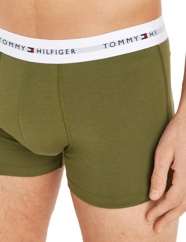 Tommy Hilfiger Mens 3 Pack Trunks Desert Sky/Deep Indigo/Putting Green
