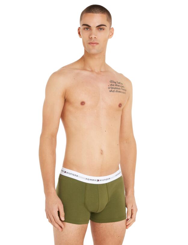 Tommy Hilfiger Mens 3 Pack Trunks Desert Sky/Deep Indigo/Putting Green