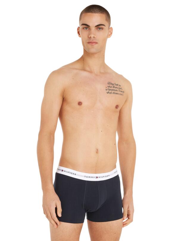 Tommy Hilfiger Mens 3 Pack Trunks Desert Sky/Deep Indigo/Putting Green