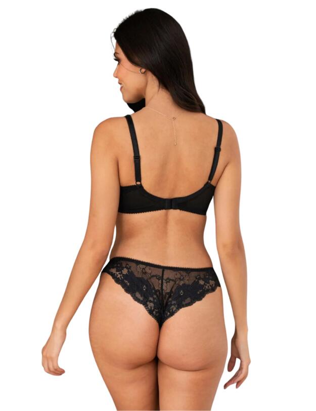 Pour Moi Amour Padded Balconette Bra Black/Scarlet