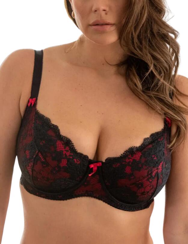 Pour Moi Amour Non-Padded Bra Black/Scarlet