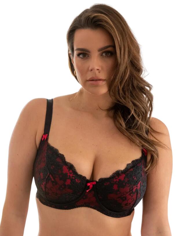 Pour Moi Amour Non-Padded Bra Black/Scarlet
