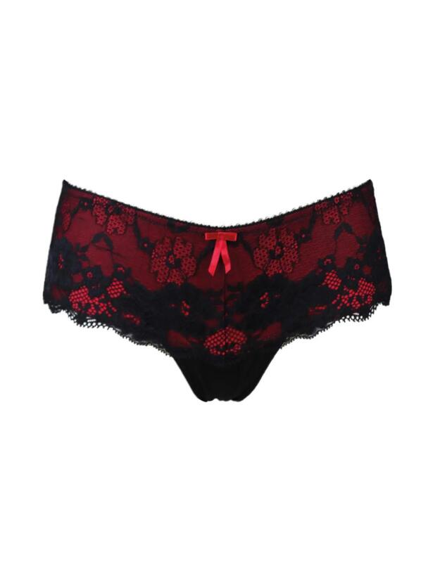 Pour Moi Amour Shorty Brief Black/Scarlet